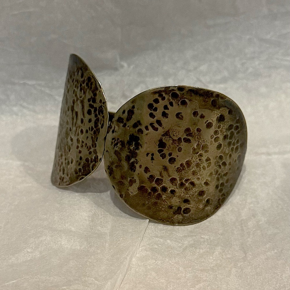 WM Rogers Hammered Silver Cuff Bracelet